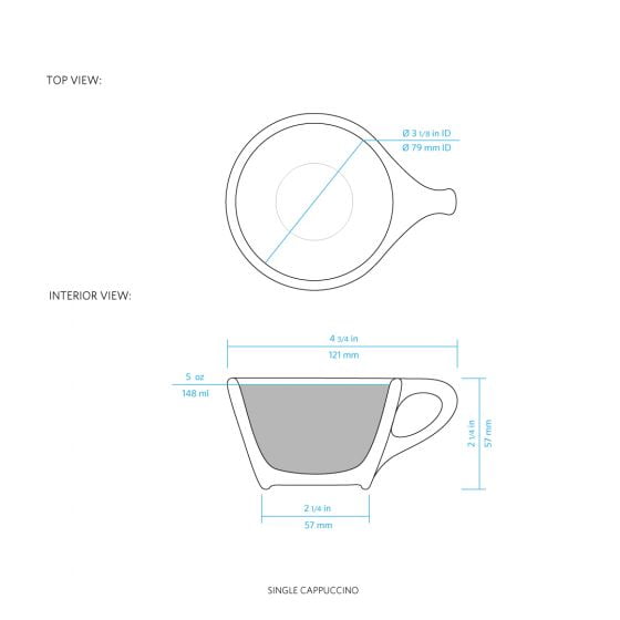 ספל קפה קפוצ'ינו קטן 150 מ"ל פורצלן נוט-ניוטרל notNeutral Lino Espresso