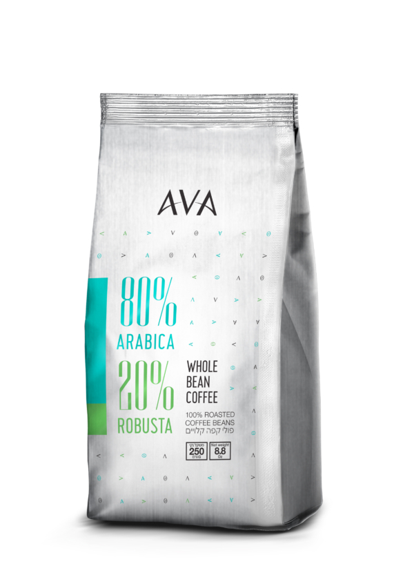 פולי קפה אווא פרימיום AVA 80-20 אריזת 250 גרם